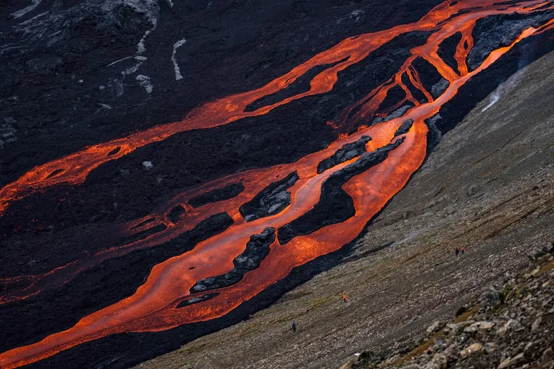 Lavaflows from Fagradalsfjall volcano, Iceland